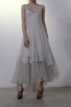Marc Le Bihan Knitted Frill Tulle Dress Collection Two-layer Tulle French Handmade MLB-2104-BC GLACIER Glacier 2104